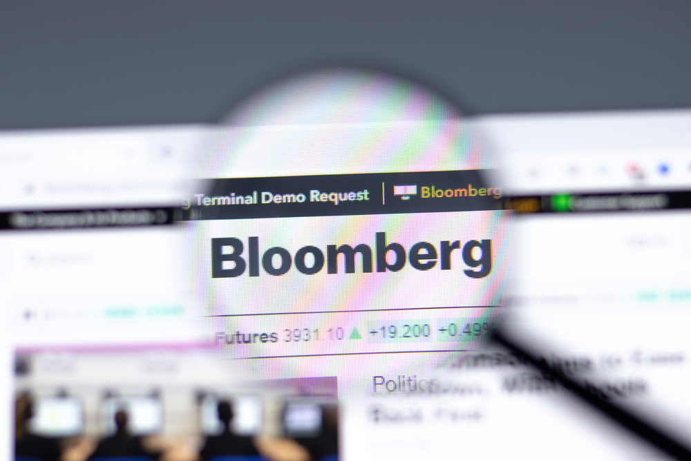Bloomberg website in browser with company logo
