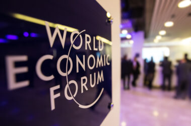 Emblem of the World Economic Forum in Davos (Switzerland)